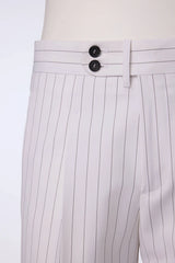 Men's White Striped 2-Piece Casual Suit Made to Measure