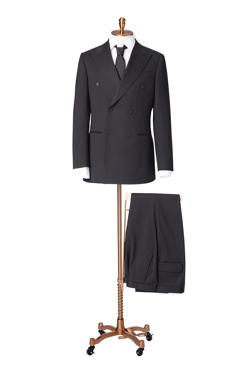 Men's Blue Linen Double Breasted Suit Made to Measure