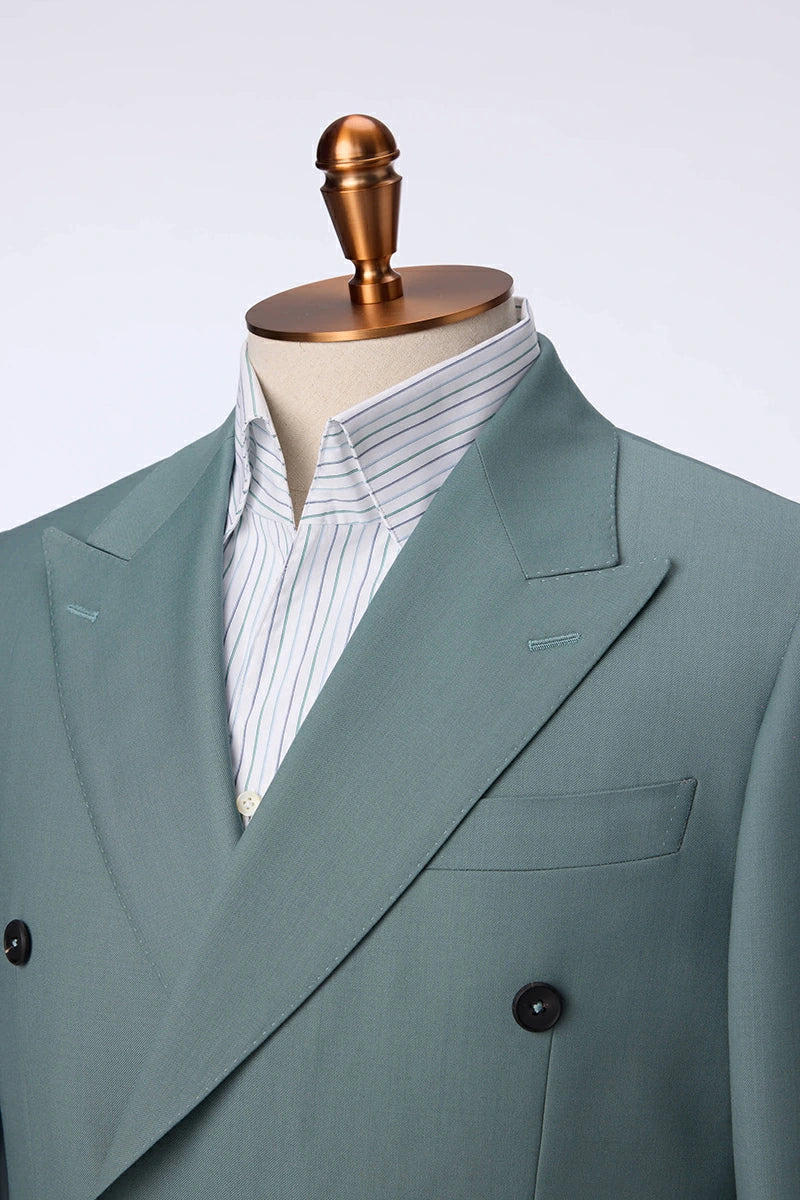 Men's Green Double Breasted Suit Made to Measure