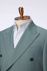 Men's Green Double Breasted Suit Made to Measure