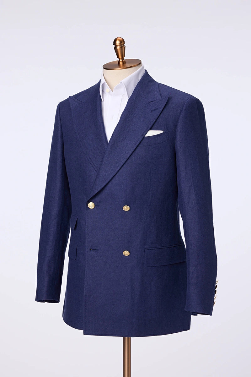 Men's Black Double Breasted Suit Made to Measure