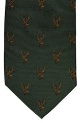  Green Stag Silk Tie - Accessories
