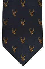  Navy Stag Silk Tie - Accessories