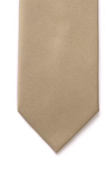  Plain Beige Silk Tie - Accessories