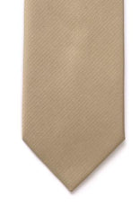  Plain Beige Silk Tie - Accessories