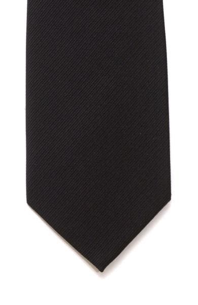  Plain Black Silk Tie - Accessories