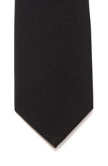  Plain Black Silk Tie - Accessories