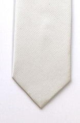  Plain White Silk Tie - Accessories