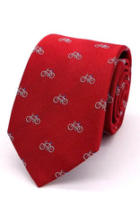  Country And Hobby Bicycle Silk Tie - Burgundy Accessories