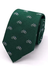  Country And Hobby Bicycle Silk Tie - Green Accessories