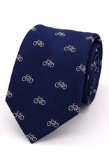  Country And Hobby Bicycle Silk Tie - Navy Accessories