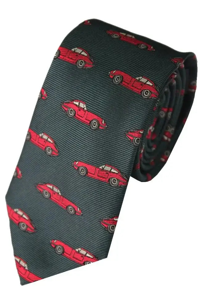  Country And Hobby Car Silk Tie - Green Accessories