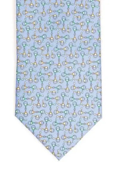  Country And Hobby Equestrian Print Silk Tie - Blue Accessories