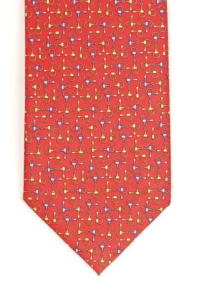  Country And Hobby Equestrian Print Silk Tie - Red Accessories