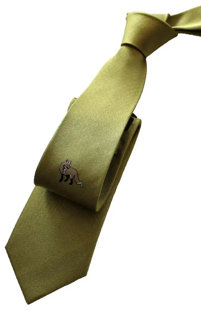  Country And Hobby Fox Silk Tie - Gold Accessories