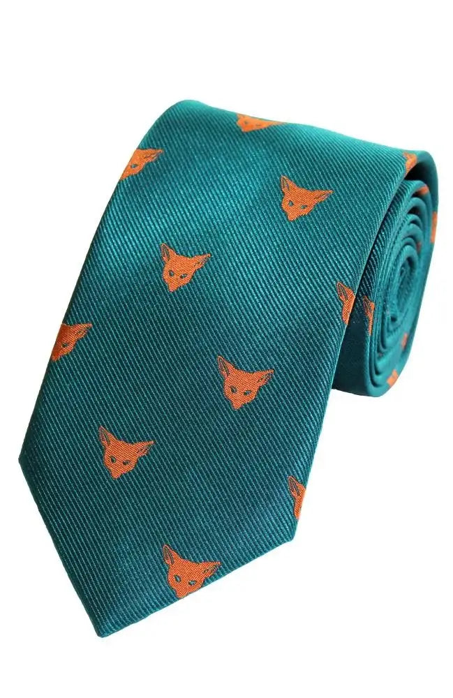  Country And Hobby Fox Silk Tie - Green Accessories