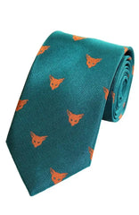  Country And Hobby Fox Silk Tie - Green Accessories