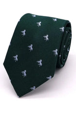  Country And Hobby Horse Silk Tie - Sky On Green Accessories