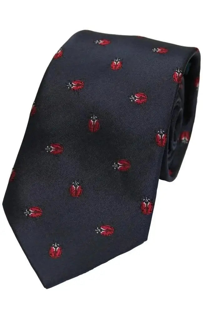  Country And Hobby Ladybird Silk Tie - Navy Accessories