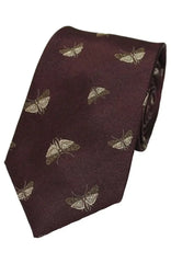  Country And Hobby Moth Silk Tie - Wine Accessories