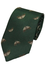  Country And Hobby Moth Silk Tie - Green Accessories