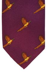  Country And Hobby Pheasant Print Silk Tie - Purple Accessories