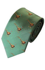  Country And Hobby Pheasant Silk Tie - Green Accessories