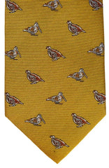  Country And Hobby Snipe Grouse Silk Tie - Yellow Accessories