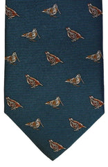  Country And Hobby Snipe Grouse Silk Tie - Teal Accessories