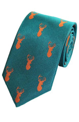  Country And Hobby Stag Silk Tie - Green Accessories