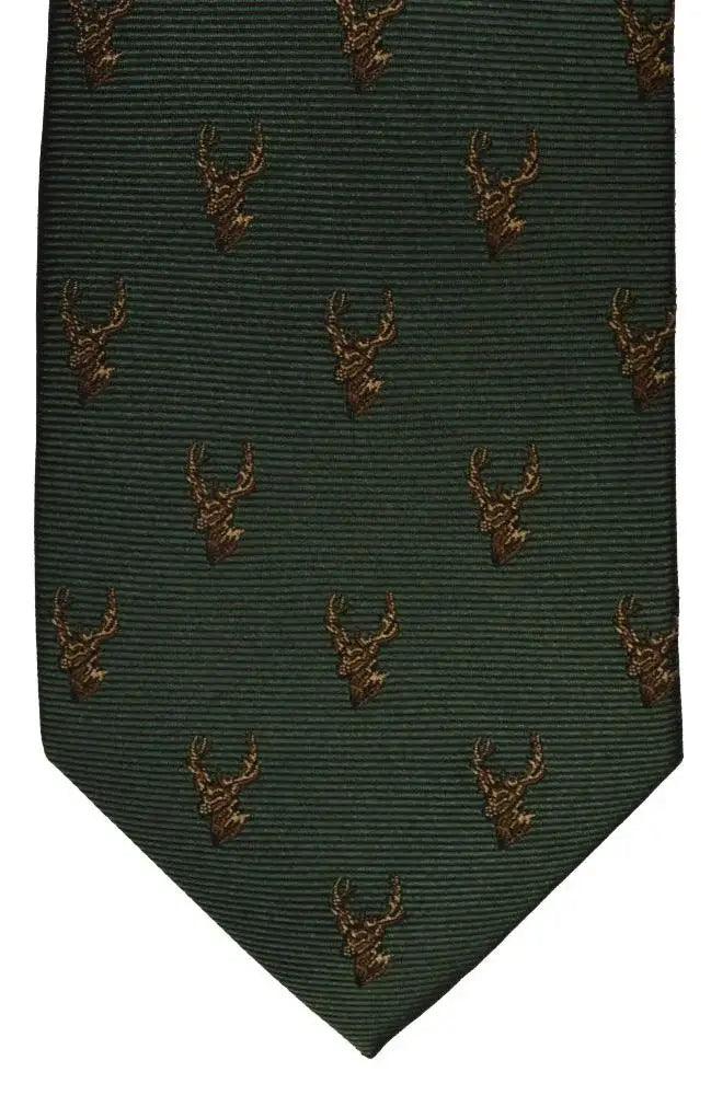  Country And Hobby Stag Silk Tie - Green Accessories