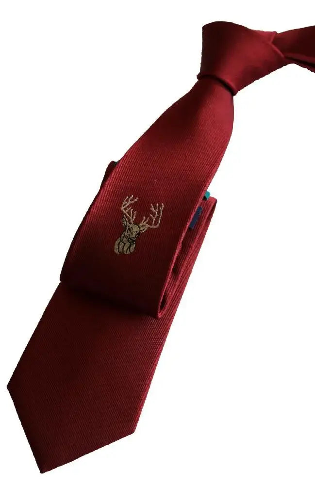  Country And Hobby Stag Silk Tie - Red Accessories