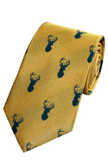  Country And Hobby Stag Silk Tie - Yellow Accessories