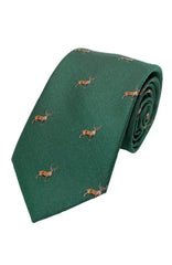 Country And Hobby Stag Silk Tie - Green Accessories