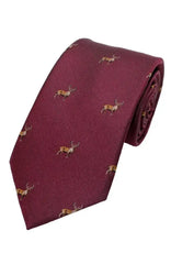  Country And Hobby Stag Silk Tie - Wine Accessories