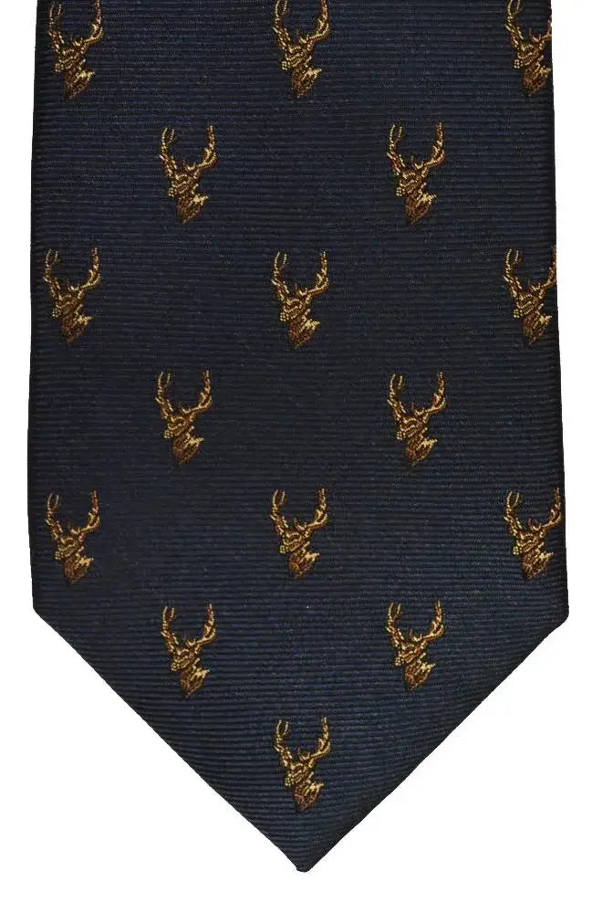  Country And Hobby Stag Silk Tie - Blue Accessories