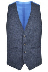 Torre Albert Blue Pure Wool Light Weight Tweed Three Piece Suit
