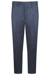 Torre Albert Blue Pure Wool Light Weight Tweed Three Piece Suit
